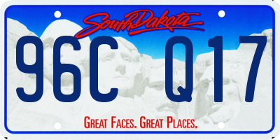 SD license plate 96CQ17