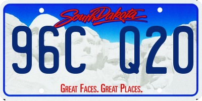 SD license plate 96CQ20