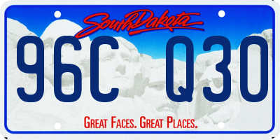 SD license plate 96CQ30