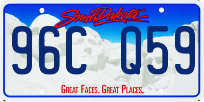 SD license plate 96CQ59