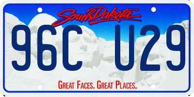 SD license plate 96CU29