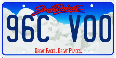 SD license plate 96CV00