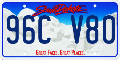 SD license plate 96CV80