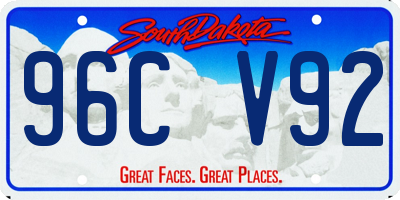 SD license plate 96CV92