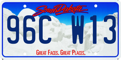 SD license plate 96CW13