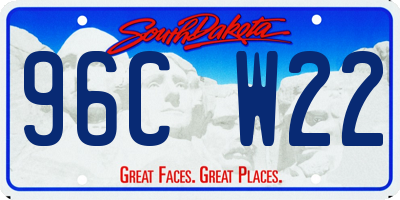 SD license plate 96CW22