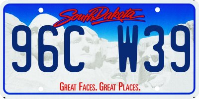 SD license plate 96CW39