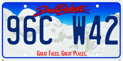 SD license plate 96CW42
