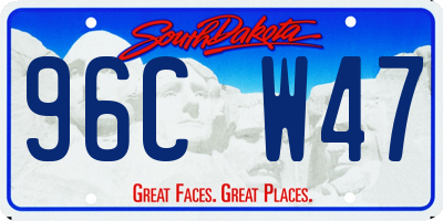 SD license plate 96CW47