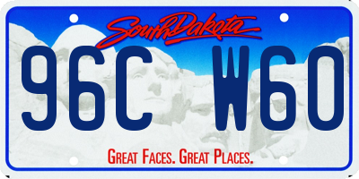 SD license plate 96CW60