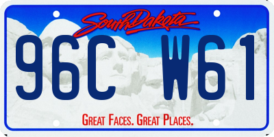 SD license plate 96CW61