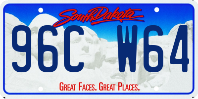 SD license plate 96CW64