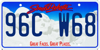 SD license plate 96CW68