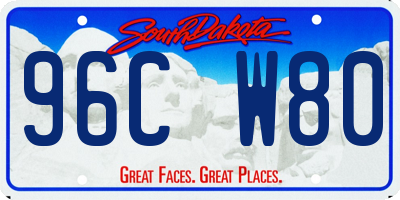 SD license plate 96CW80