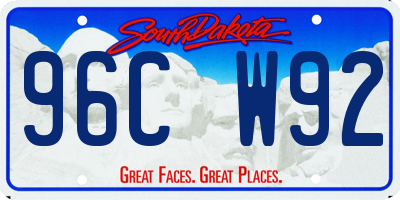 SD license plate 96CW92