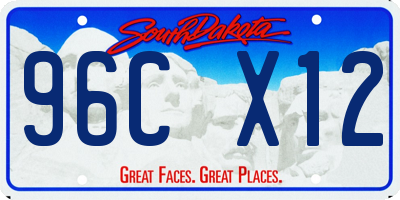 SD license plate 96CX12