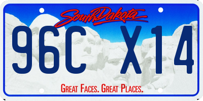 SD license plate 96CX14