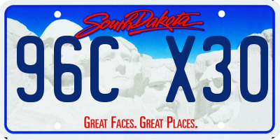 SD license plate 96CX30