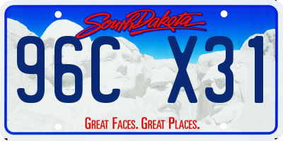 SD license plate 96CX31