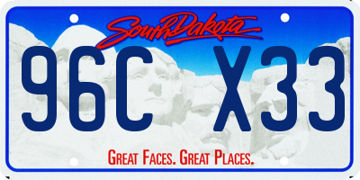 SD license plate 96CX33