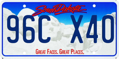 SD license plate 96CX40