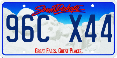 SD license plate 96CX44