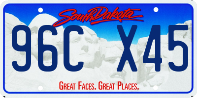 SD license plate 96CX45