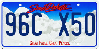 SD license plate 96CX50