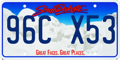 SD license plate 96CX53