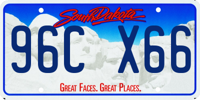 SD license plate 96CX66