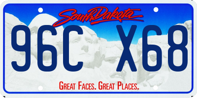 SD license plate 96CX68