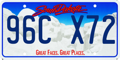 SD license plate 96CX72