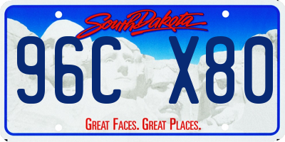 SD license plate 96CX80