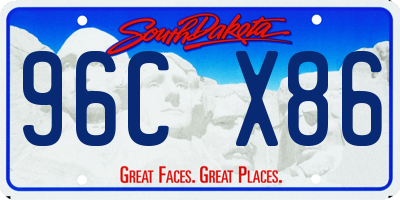 SD license plate 96CX86