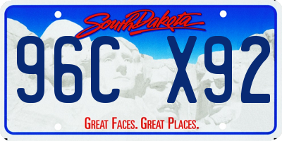 SD license plate 96CX92