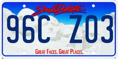 SD license plate 96CZ03