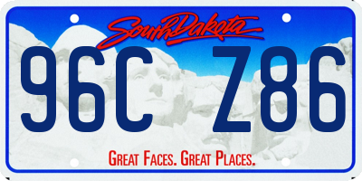 SD license plate 96CZ86