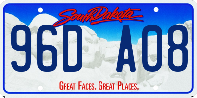 SD license plate 96DA08
