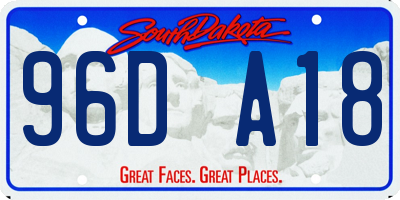 SD license plate 96DA18