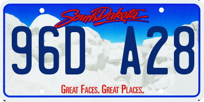 SD license plate 96DA28