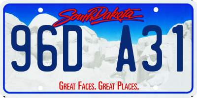 SD license plate 96DA31