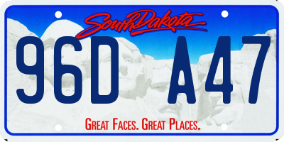 SD license plate 96DA47