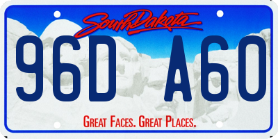 SD license plate 96DA60
