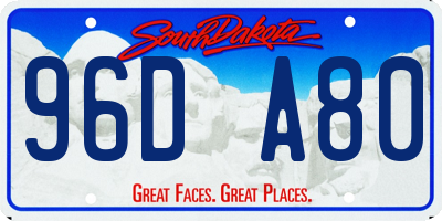 SD license plate 96DA80