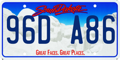 SD license plate 96DA86