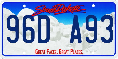 SD license plate 96DA93