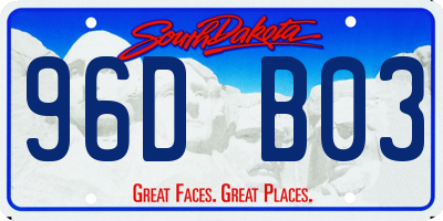 SD license plate 96DB03