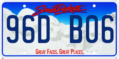 SD license plate 96DB06