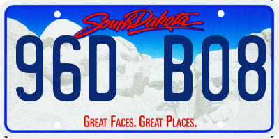 SD license plate 96DB08