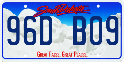 SD license plate 96DB09